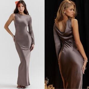 House of CB 'Catiana' Smoke One Sleeve Maxi Dress